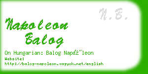 napoleon balog business card